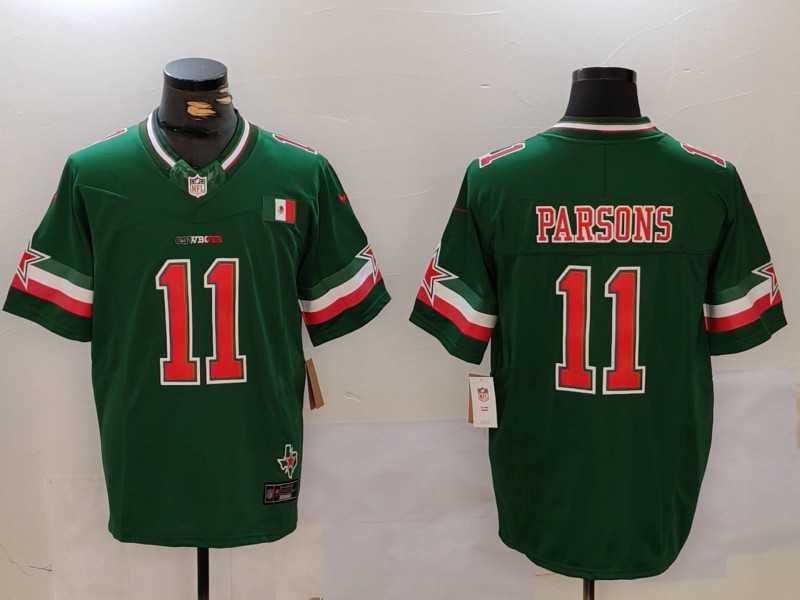 Men%27s Dallas Cowboys #11 Micah Parsons 2024 Mexico Green FUSE Stitched Jersey Dzhi->dallas cowboys->NFL Jersey